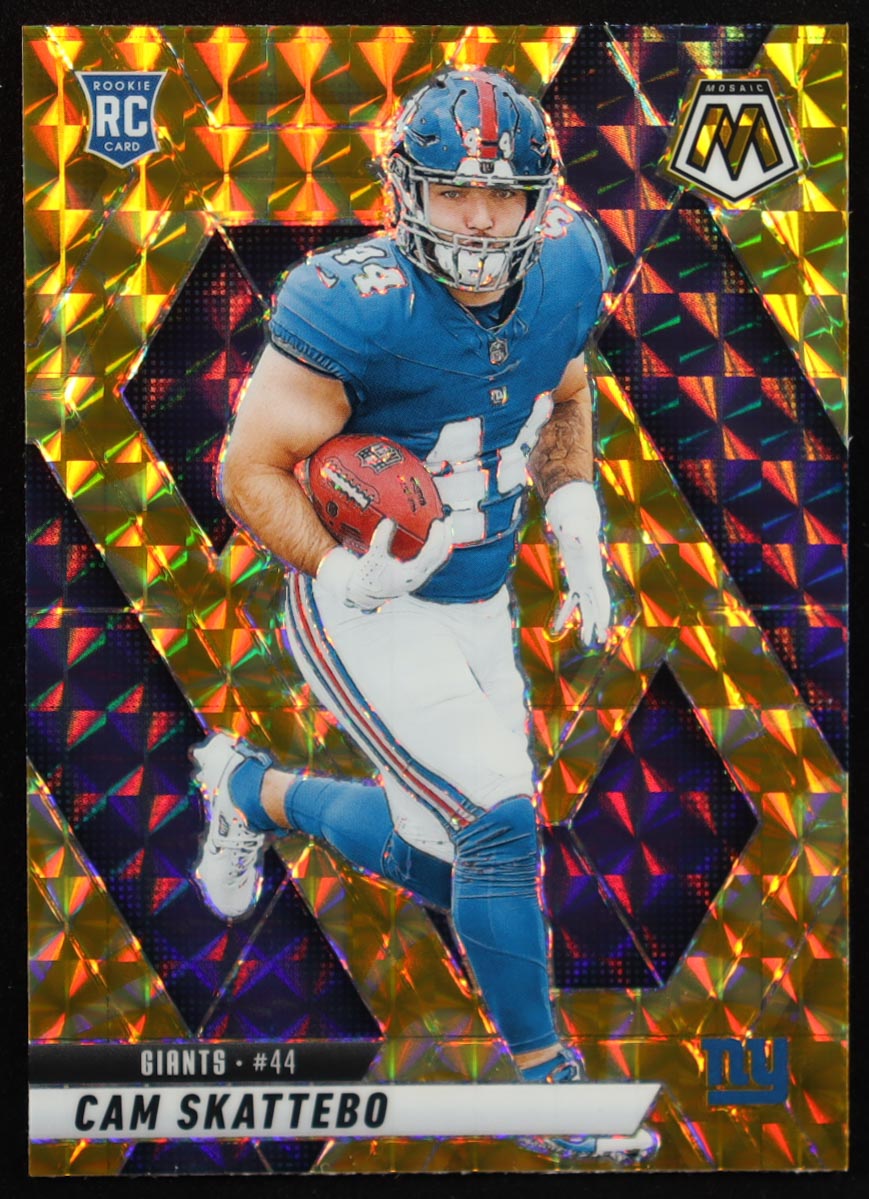 Cam Skattebo 2025 Panini Mosaic Mosaic Reactive Yellow #305 RC at PristineAuction.com Cam Skattebo 2025 Panini Mosaic Mosaic Reactive Yellow #305 RC at PristineAuction.com