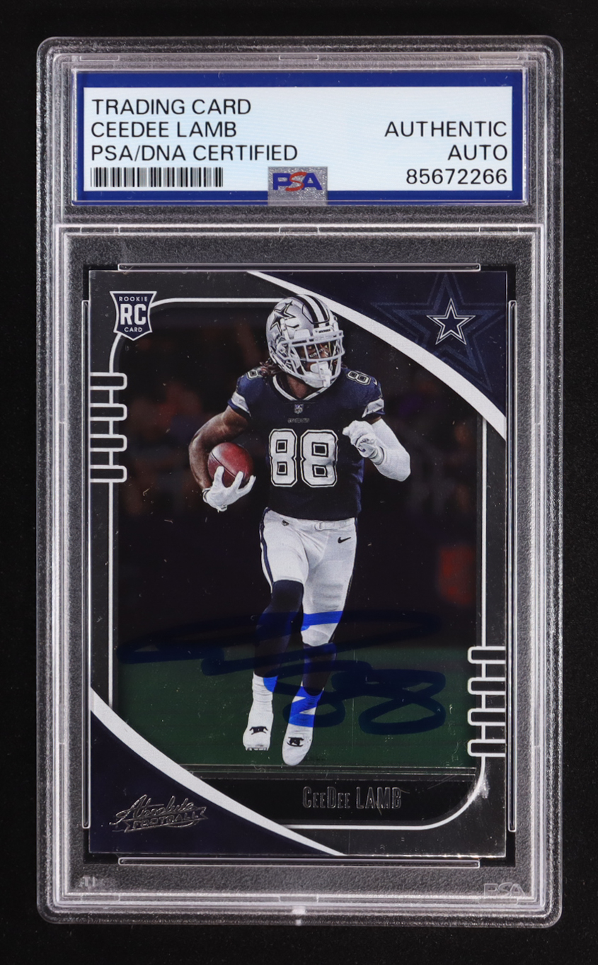 CeeDee Lamb Signed 2020 Panini Absolute #115 RC (PSA) at PristineAuction.com CeeDee Lamb Signed 2020 Panini Absolute #115 RC (PSA) at PristineAuction.com