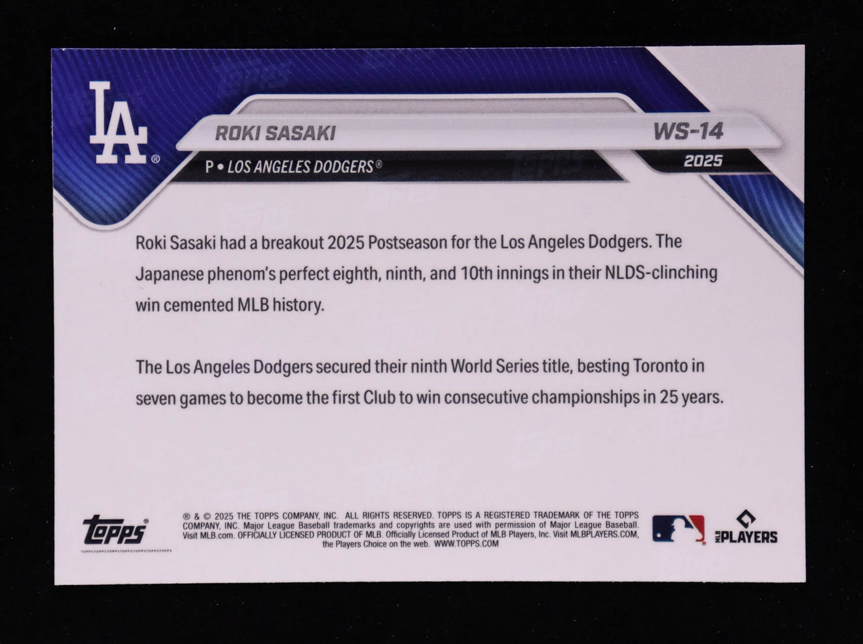 Los Angeles Dodgers 2025 Topps Now World Series Champions Complete Set of (15) Cards at PristineAuction.com Los Angeles Dodgers 2025 Topps Now World Series Champions Complete Set of (15) Cards at PristineAuction.com