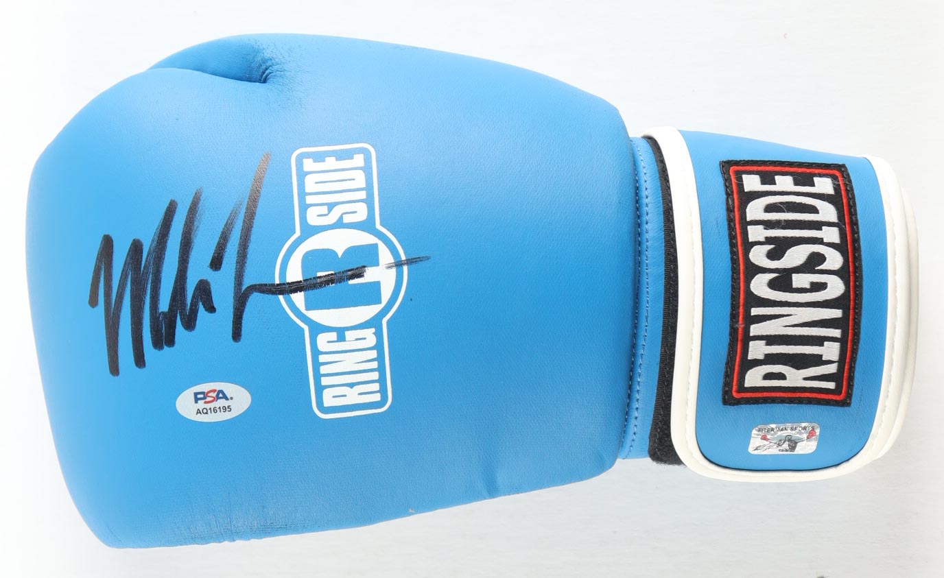 Mike Tyson Signed Ringside Boxing Glove with Wood Display Case (PSA & Tyson) at PristineAuction.com Mike Tyson Signed Ringside Boxing Glove with Wood Display Case (PSA & Tyson) at PristineAuction.com