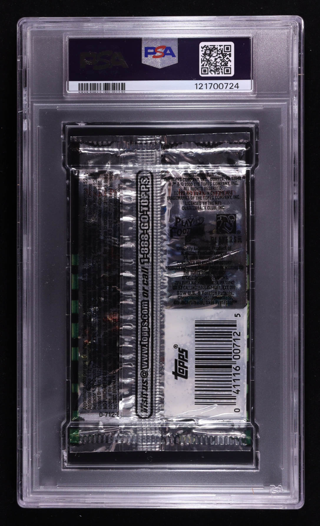 2000 Bowman Chrome Football Hobby Foil Pack with (4) Cards (PSA 8) at PristineAuction.com 2000 Bowman Chrome Football Hobby Foil Pack with (4) Cards (PSA 8) at PristineAuction.com