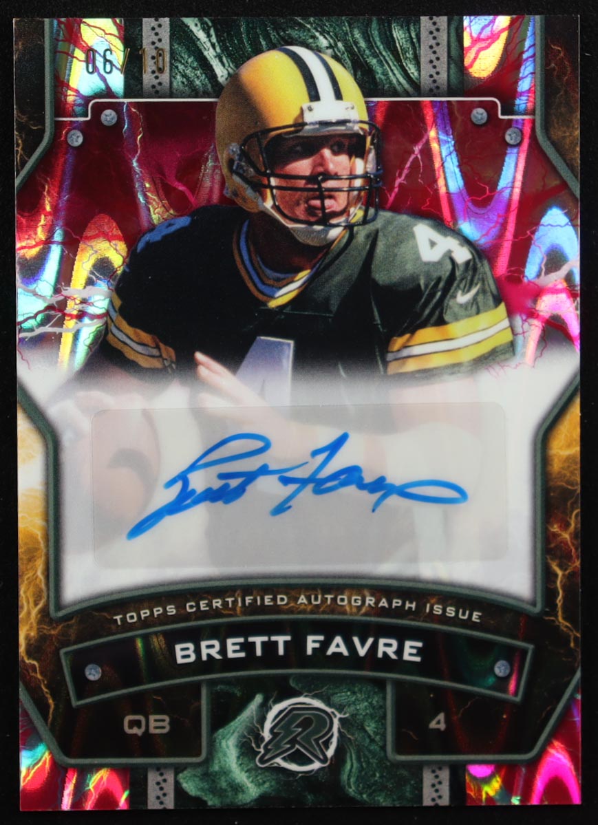 Brett Favre 2024 Topps Resurgence Resurgence Signatures Pink Power Surge #RSBF #06/10 at PristineAuction.com Brett Favre 2024 Topps Resurgence Resurgence Signatures Pink Power Surge #RSBF #06/10 at PristineAuction.com