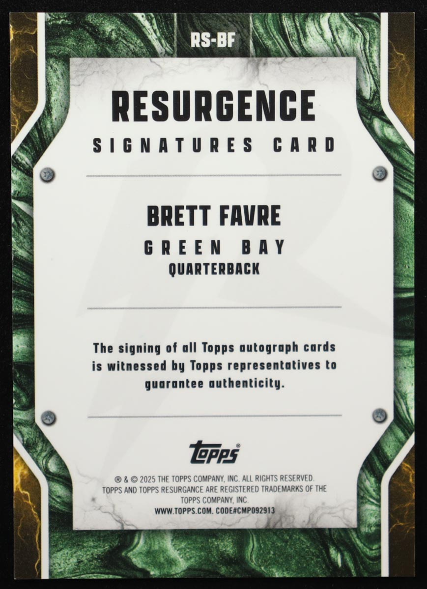 Brett Favre 2024 Topps Resurgence Resurgence Signatures Pink Power Surge #RSBF #06/10 at PristineAuction.com Brett Favre 2024 Topps Resurgence Resurgence Signatures Pink Power Surge #RSBF #06/10 at PristineAuction.com