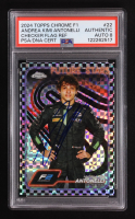 Andrea Kimi Antonelli Signed 2024 Topps Chrome Formula 1 Checker Flag Refractors Future Stars #22 RC (PSA | Autograph Graded PSA 8) at PristineAuction.com