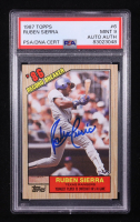 Ruben Sierra Signed 1987 Topps #6 (PSA 9) at PristineAuction.com