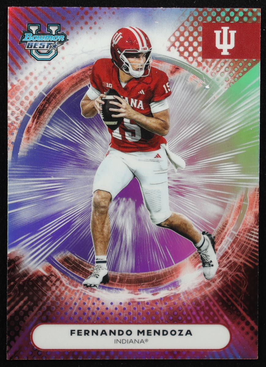 Fernando Mendoza 2025 Bowman's Best University Refractors #16 RC at PristineAuction.com Fernando Mendoza 2025 Bowman's Best University Refractors #16 RC at PristineAuction.com