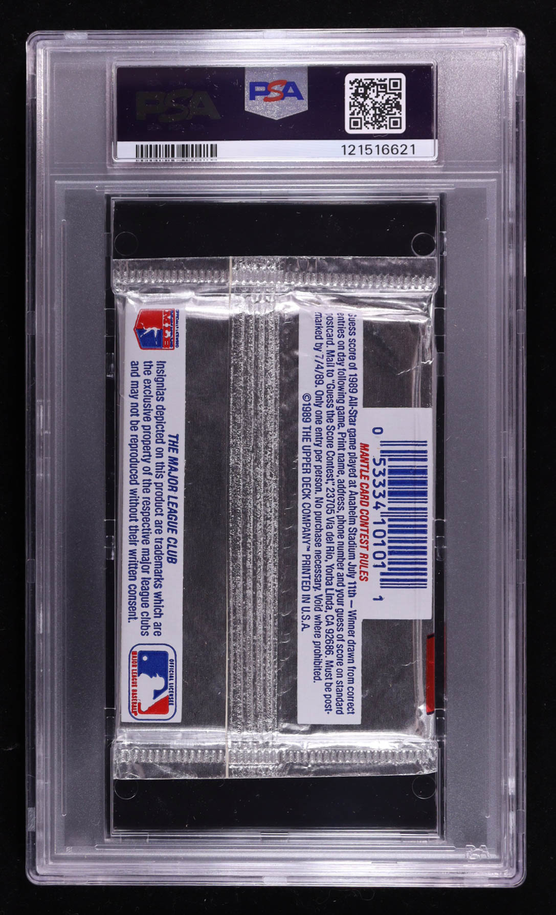 1989 Upper Deck Low Series Baseball Foil Pack with (15) Cards (PSA 8) at PristineAuction.com 1989 Upper Deck Low Series Baseball Foil Pack with (15) Cards (PSA 8) at PristineAuction.com