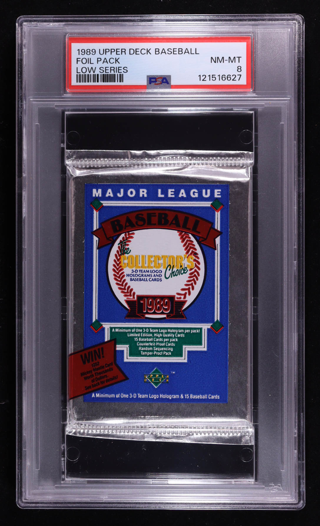 1989 Upper Deck Low Series Baseball Foil Pack with (15) Cards (PSA 8) at PristineAuction.com 1989 Upper Deck Low Series Baseball Foil Pack with (15) Cards (PSA 8) at PristineAuction.com