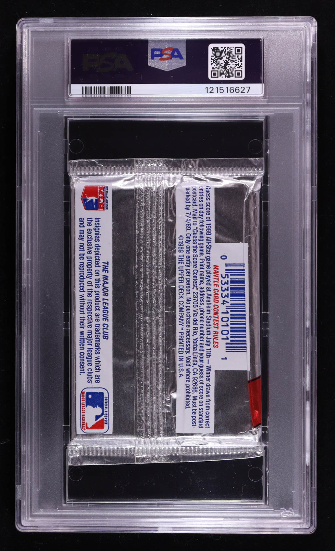 1989 Upper Deck Low Series Baseball Foil Pack with (15) Cards (PSA 8) at PristineAuction.com 1989 Upper Deck Low Series Baseball Foil Pack with (15) Cards (PSA 8) at PristineAuction.com