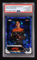 Oscar Piastri Signed 2023 Topps Chrome Sapphire Edition F1 #40 RC (PSA | Autograph Graded PSA 9) at PristineAuction.com