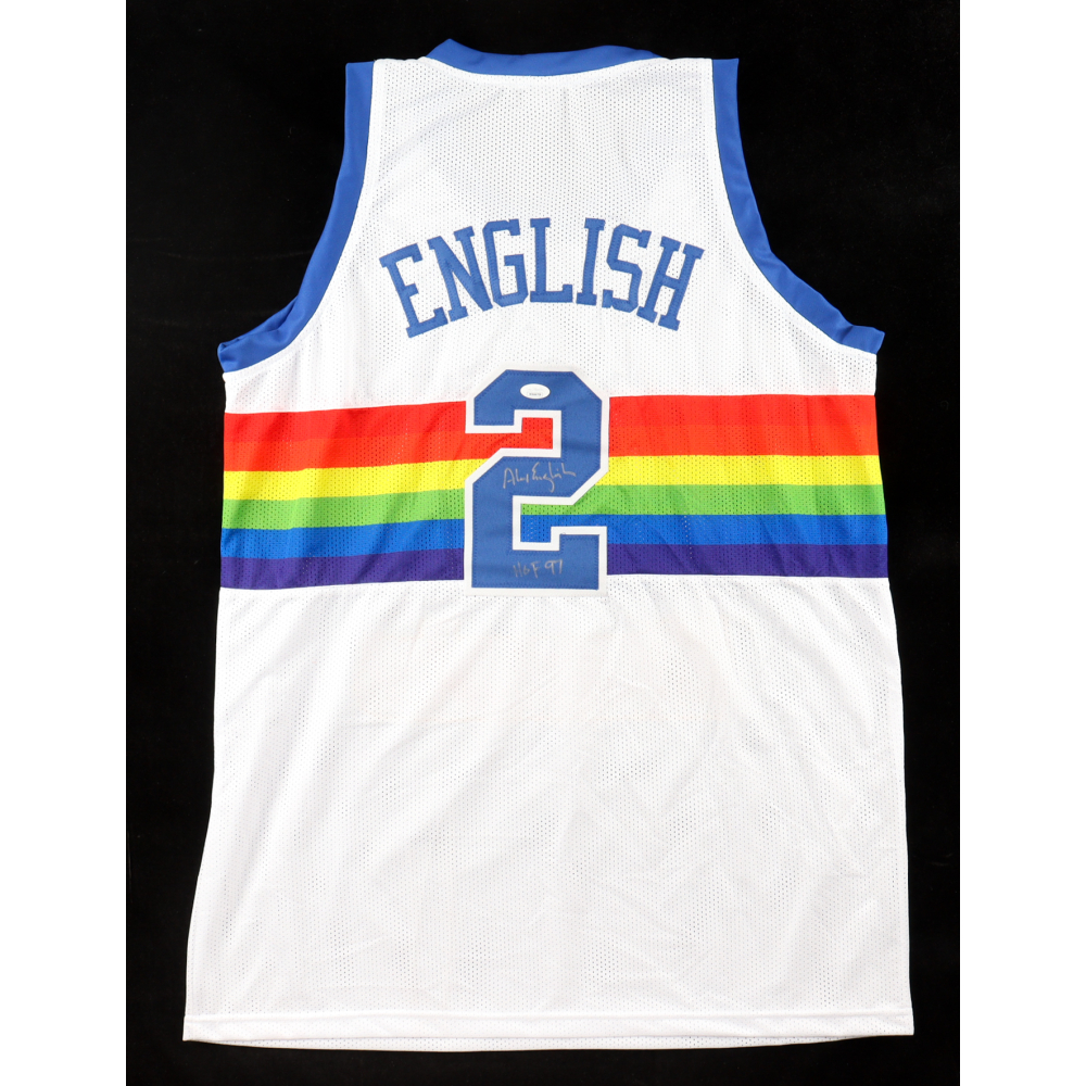 Alex English Signed Jersey Inscribed "HOF 97" (JSA) at PristineAuction.com