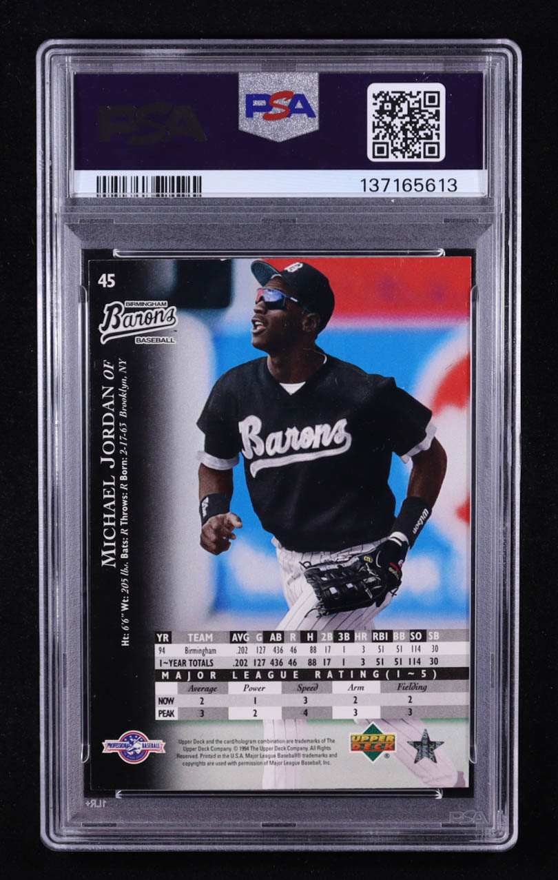 Michael Jordan 1995 Upper Deck Minors #45 RC (PSA 9) at PristineAuction.com Michael Jordan 1995 Upper Deck Minors #45 RC (PSA 9) at PristineAuction.com
