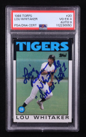 Lou "Sweet Lou" Whitaker Signed 1986 Topps #20 (PSA 4) at PristineAuction.com