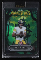 Aaron Rodgers 2025 Wild Card Haunted Hits Monster Hunt Haunted House Green Rainbow Foil #HHH-AR #3/4 at PristineAuction.com