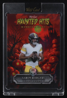 Aaron Rodgers 2025 Wild Card Haunted Hits Monster Hunt Pumpkin Patch Red Rainbow Foil #HHP-AR #1/2 at PristineAuction.com