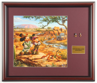 Thomas Kinkade "Mickey & Minnie On Safari" Custom Framed Print Display with Set of (2) Mickey & Minnie Pins at PristineAuction.com