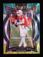 Drake Maye 2024 Select Prizm Green and Yellow Shock #27 RC at PristineAuction.com