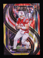 Drake Maye 2024 Select Prizm Red and Yellow Shock #113 RC at PristineAuction.com