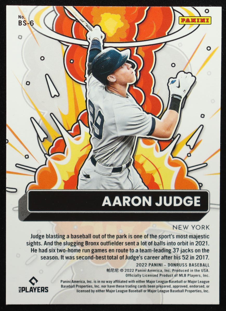 Aaron Judge 2022 Donruss Bomb Squad Pink Fireworks #6 at PristineAuction.com Aaron Judge 2022 Donruss Bomb Squad Pink Fireworks #6 at PristineAuction.com