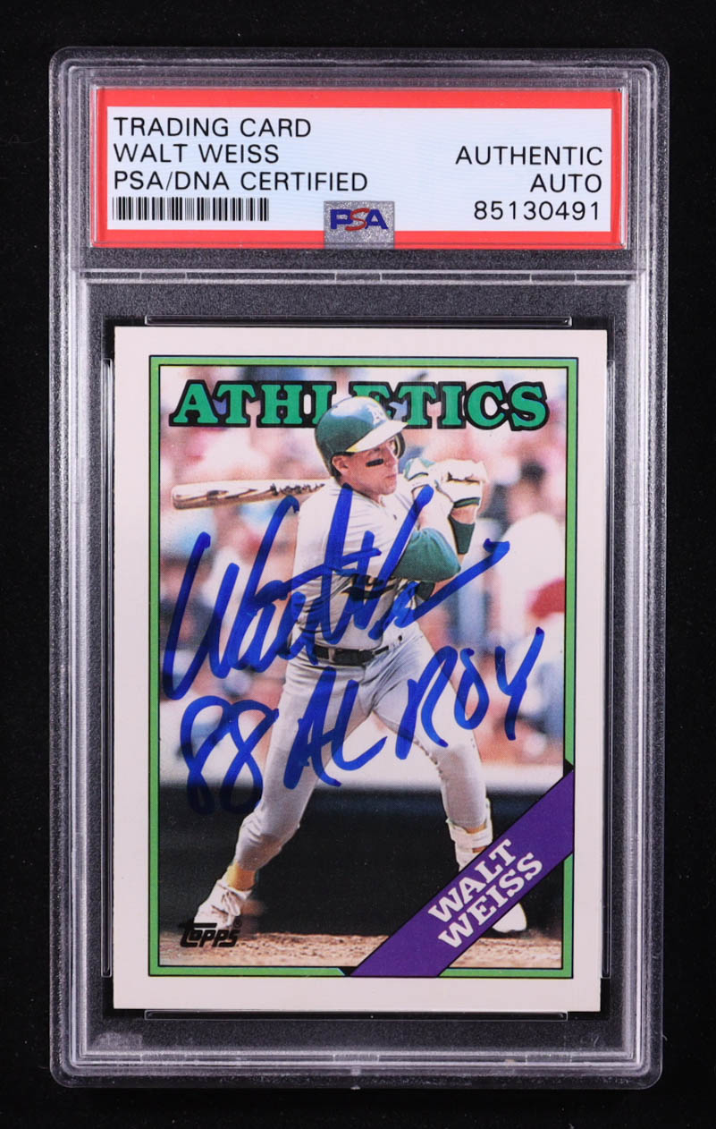 Walt Weiss Signed 1988 Topps Traded #126T RC Inscribed "88 AL ROY" (PSA Encapsulated) at PristineAuction.com Walt Weiss Signed 1988 Topps Traded #126T RC Inscribed "88 AL ROY" (PSA Encapsulated) at PristineAuction.com