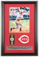 Pete Rose Signed Reds Custom Framed Photo Display with Reds Logo Patch & Vintage Watches (Rose) at PristineAuction.com