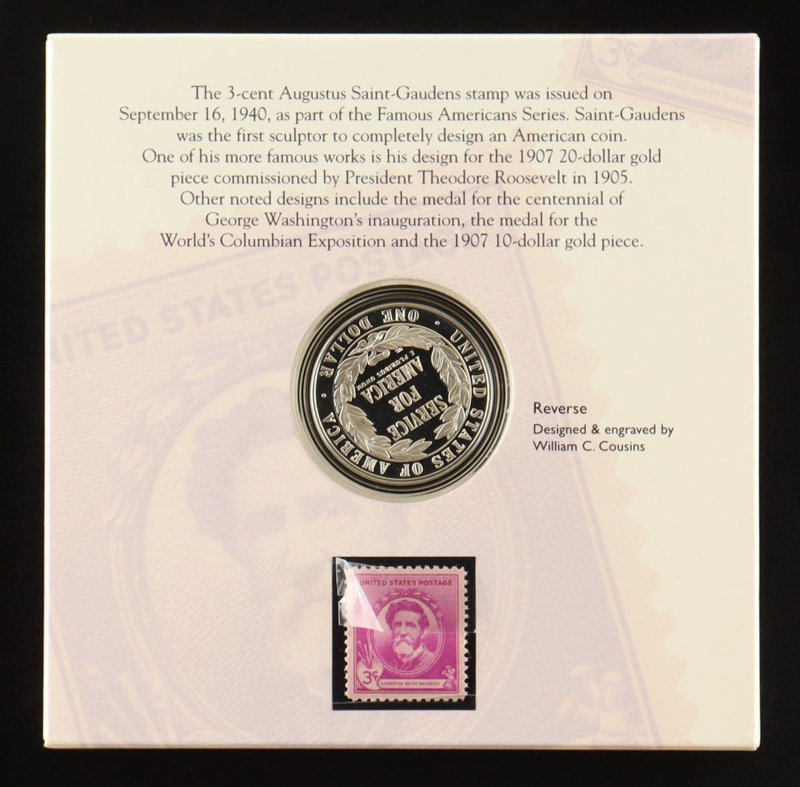 1996-S US National Community Service Commemorative Silver Coin & Stamp at PristineAuction.com 1996-S US National Community Service Commemorative Silver Coin & Stamp at PristineAuction.com