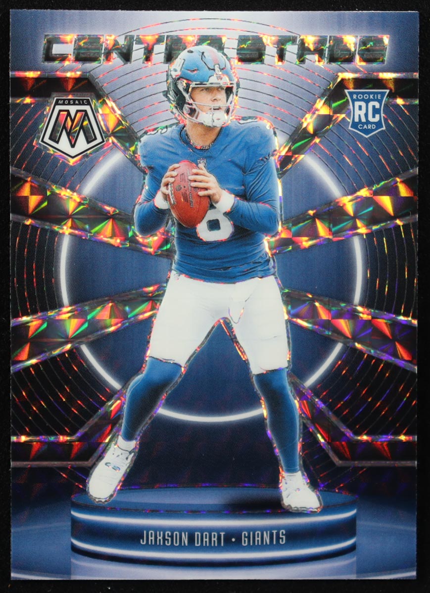 Jaxson Dart 2025 Panini Mosaic Center Stage Mosaic #7 RC at PristineAuction.com Jaxson Dart 2025 Panini Mosaic Center Stage Mosaic #7 RC at PristineAuction.com