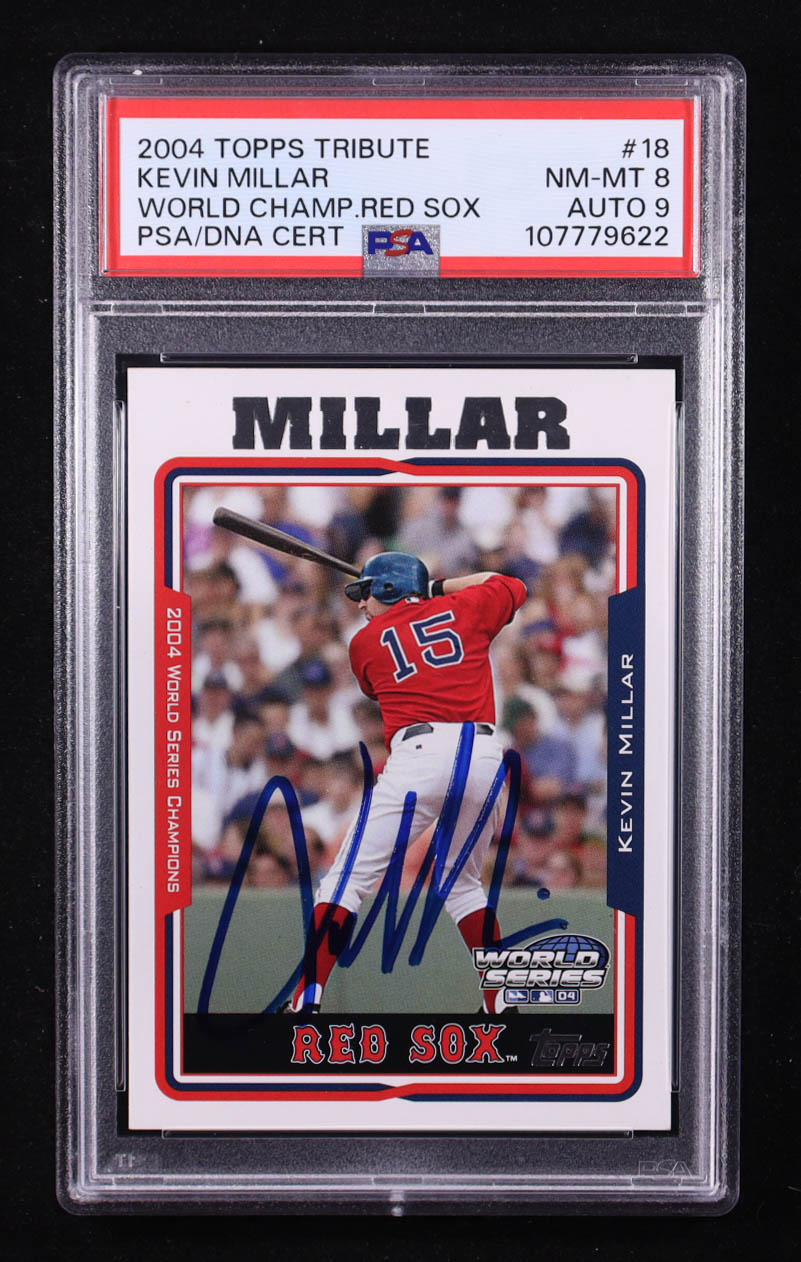 Kevin Millar Signed 2004 Red Sox Topps World Champions #18 (PSA 8) at PristineAuction.com Kevin Millar Signed 2004 Red Sox Topps World Champions #18 (PSA 8) at PristineAuction.com