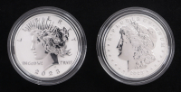 2023-S Morgan and Peace Silver Dollar Two-Coin Set Reverse Proof at PristineAuction.com