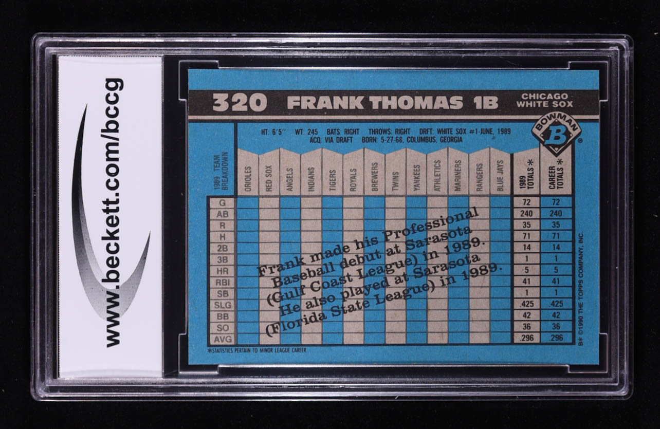 Frank Thomas 1990 Bowman #320 RC (BCCG 10) at PristineAuction.com Frank Thomas 1990 Bowman #320 RC (BCCG 10) at PristineAuction.com