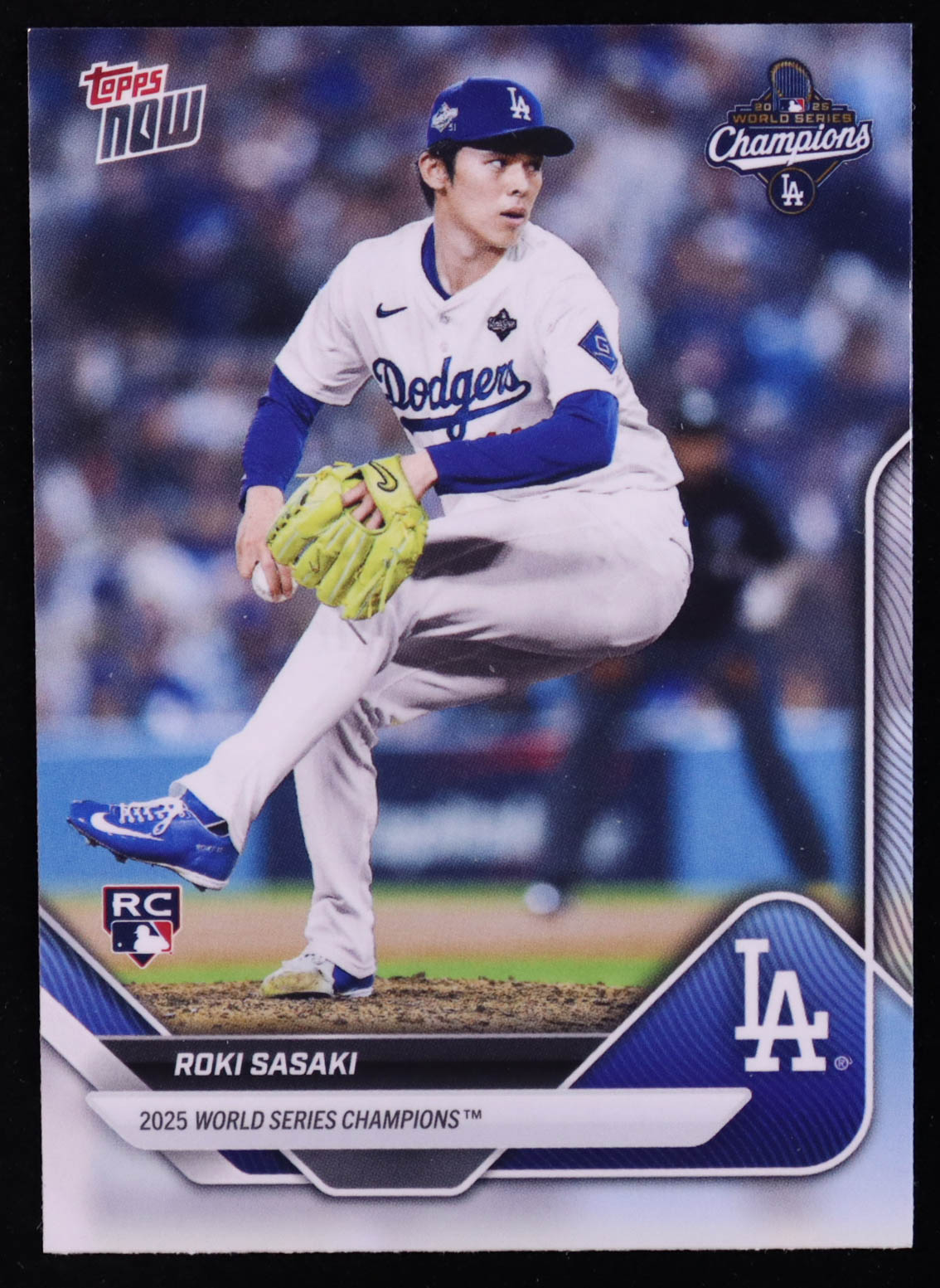 Roki Sasaki 2025 Topps Now World Series Champions #WS14 RC at PristineAuction.com Roki Sasaki 2025 Topps Now World Series Champions #WS14 RC at PristineAuction.com