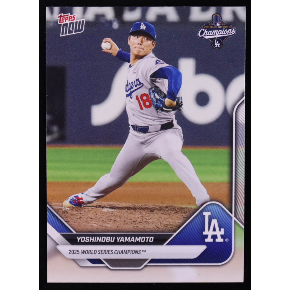 Yoshinobu Yamamoto 2025 Topps Now World Series Champions #WS10 at PristineAuction.com