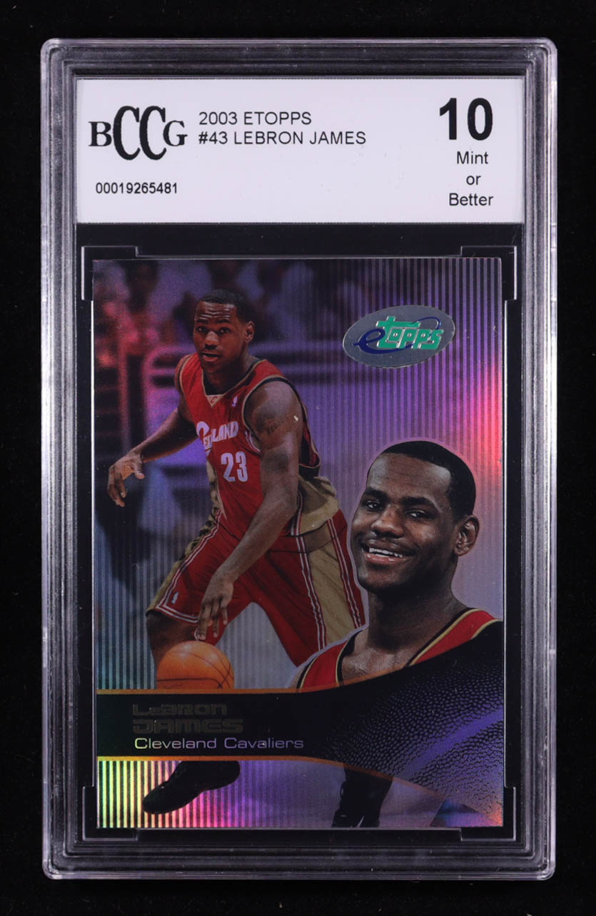 LeBron James 2003 eTopps #43 RC #43 (BCCG 10) at PristineAuction.com LeBron James 2003 eTopps #43 RC #43 (BCCG 10) at PristineAuction.com