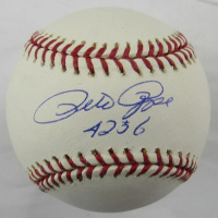 Pete Rose Signed OML Baseball Inscribed "4256" (Steiner) at PristineAuction.com
