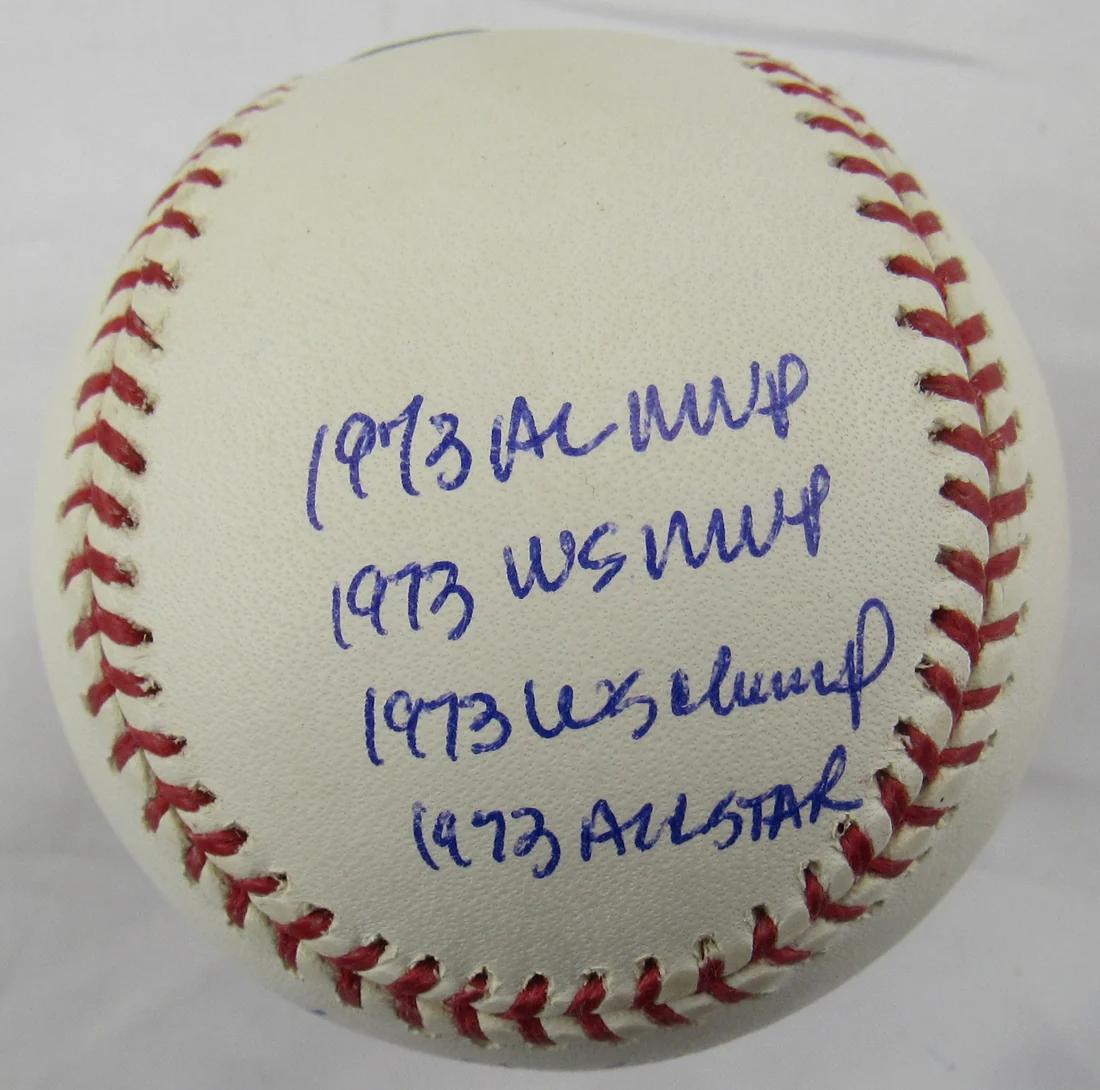 Reggie Jackson Signed LE OML Baseball with Multiple Inscriptions (Steiner & MLB) at PristineAuction.com Reggie Jackson Signed LE OML Baseball with Multiple Inscriptions (Steiner & MLB) at PristineAuction.com