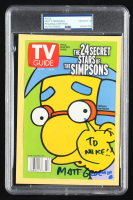 Matt Groenig Signed "The Simpsons" TV Guide Magazine Cover Inscribed "To Mike!!" (PSA Auto 10) at PristineAuction.com