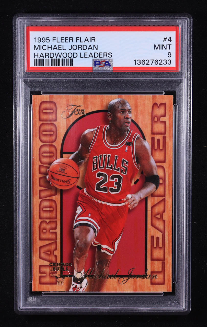 Michael Jordan 1995-96 Fleer Flair Hardwood Leaders #4 (PSA 9) at PristineAuction.com Michael Jordan 1995-96 Fleer Flair Hardwood Leaders #4 (PSA 9) at PristineAuction.com