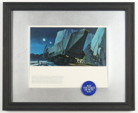 Star Wars "The Sandcrawler" 1977 Ralph McQuarrie Custom Framed Pre-Production Art Photo Display with Movie Lapel Pin at PristineAuction.com