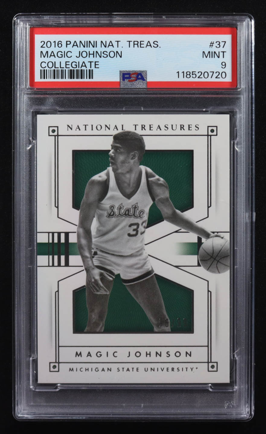 Magic Johnson 2016 Panini National Treasures Collegiate #37 #96/99 (PSA 9) at PristineAuction.com Magic Johnson 2016 Panini National Treasures Collegiate #37 #96/99 (PSA 9) at PristineAuction.com