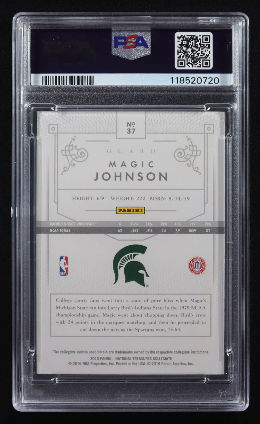 Magic Johnson 2016 Panini National Treasures Collegiate #37 #96/99 (PSA 9) at PristineAuction.com Magic Johnson 2016 Panini National Treasures Collegiate #37 #96/99 (PSA 9) at PristineAuction.com