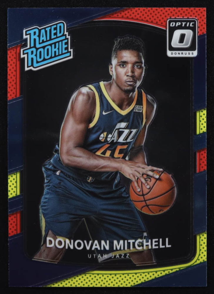 Donovan Mitchell 2017-18 Donruss Optic Mega Box Rated Rookie Red Yellow #188 RR RC