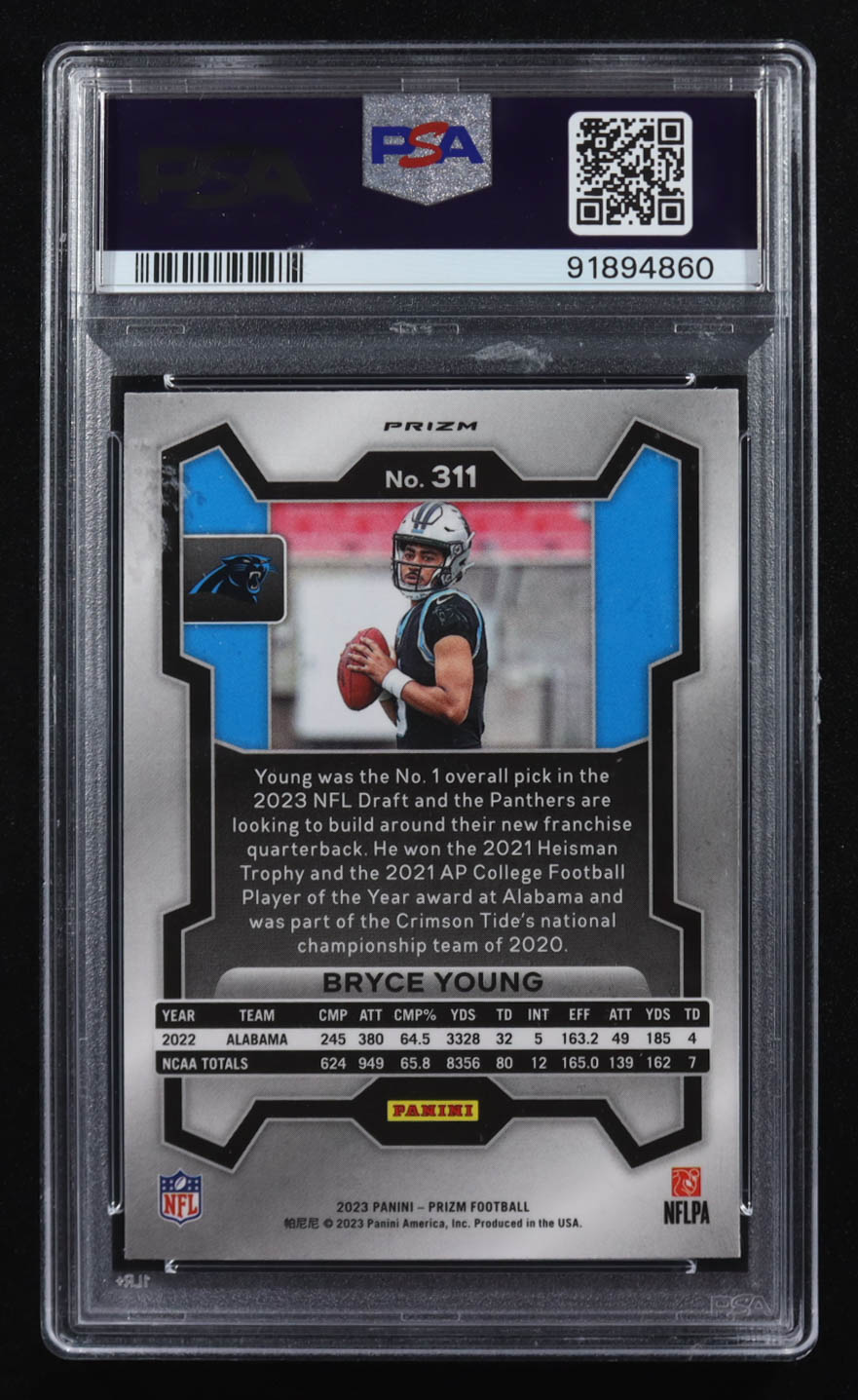 Bryce Young 2023 Panini Prizm Prizms Neon Green Pulsar #311 RC (PSA 10) at PristineAuction.com Bryce Young 2023 Panini Prizm Prizms Neon Green Pulsar #311 RC (PSA 10) at PristineAuction.com
