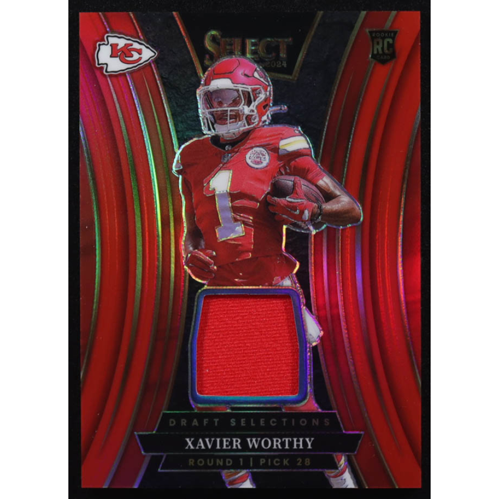 Xavier Worthy 2024 Select Draft Selections Memorabilia Prizm Red #7 RC at PristineAuction.com