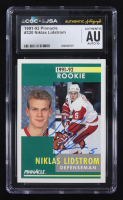 Niklas Lidstrom Signed 1991-92 Pinnacle Rookie #328 RC (CGC | Autograph Graded CGC 10) at PristineAuction.com