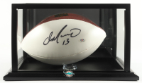 Dan Marino Signed White Panel Football with Display Case & Dolphins Logo Pin (PSA) at PristineAuction.com
