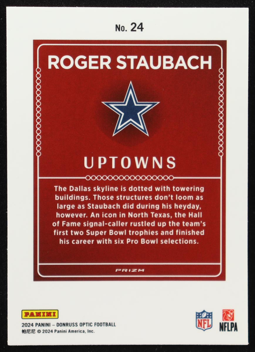 Roger Staubach 2024 Donruss Optic Uptowns #24 at PristineAuction.com Roger Staubach 2024 Donruss Optic Uptowns #24 at PristineAuction.com