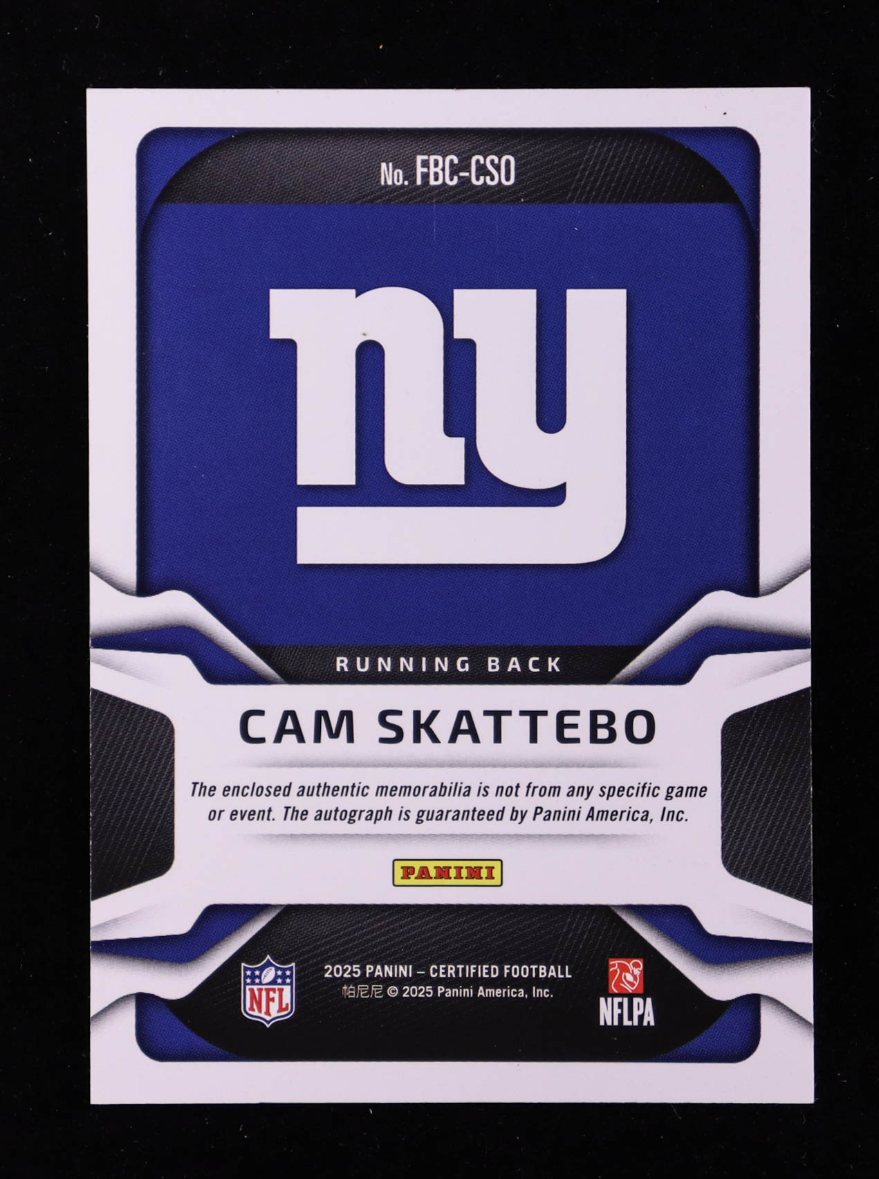 Cam Skattebo 2025 Certified Freshman Fabric Mirror Signatures #8 RC #163/499 at PristineAuction.com Cam Skattebo 2025 Certified Freshman Fabric Mirror Signatures #8 RC #163/499 at PristineAuction.com