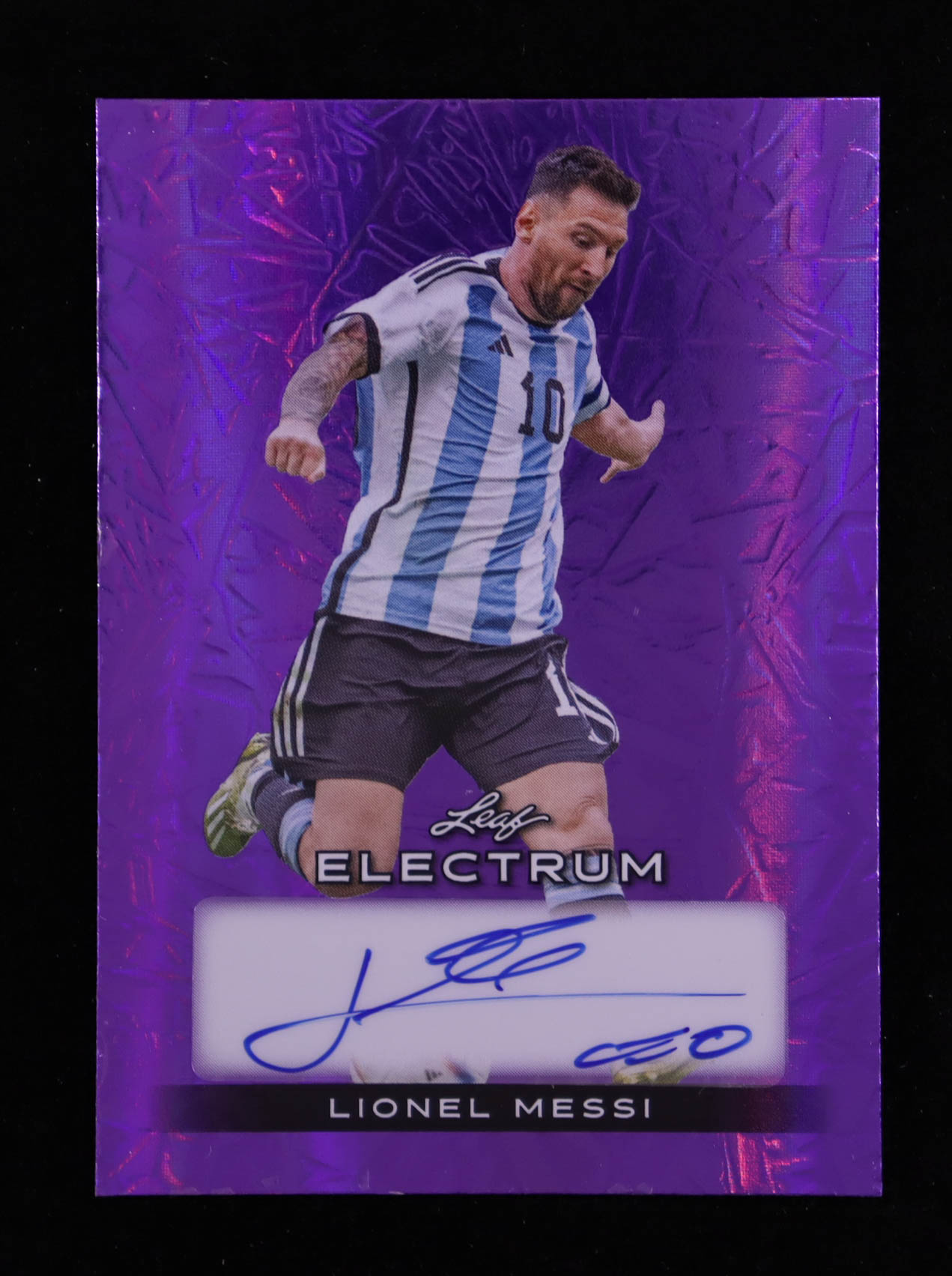 Lionel Messi 2024 Leaf Electrum Autographs Spectrum Purple #BALM2 #2/7 at PristineAuction.com Lionel Messi 2024 Leaf Electrum Autographs Spectrum Purple #BALM2 #2/7 at PristineAuction.com