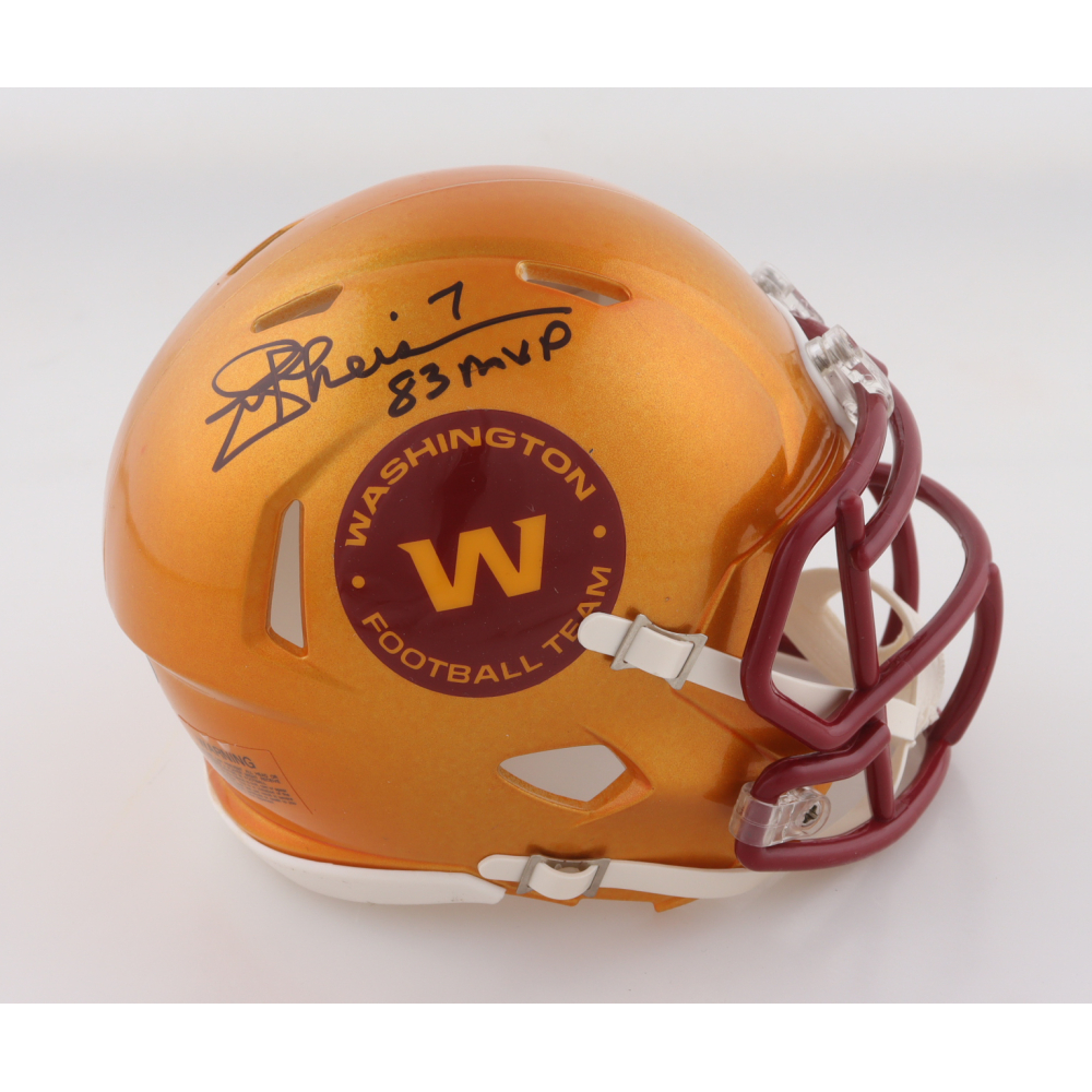 Joe Theismann Signed Commanders Flash Alternate Speed Mini Helmet Inscribed "83 MVP" (Schwartz) at PristineAuction.com