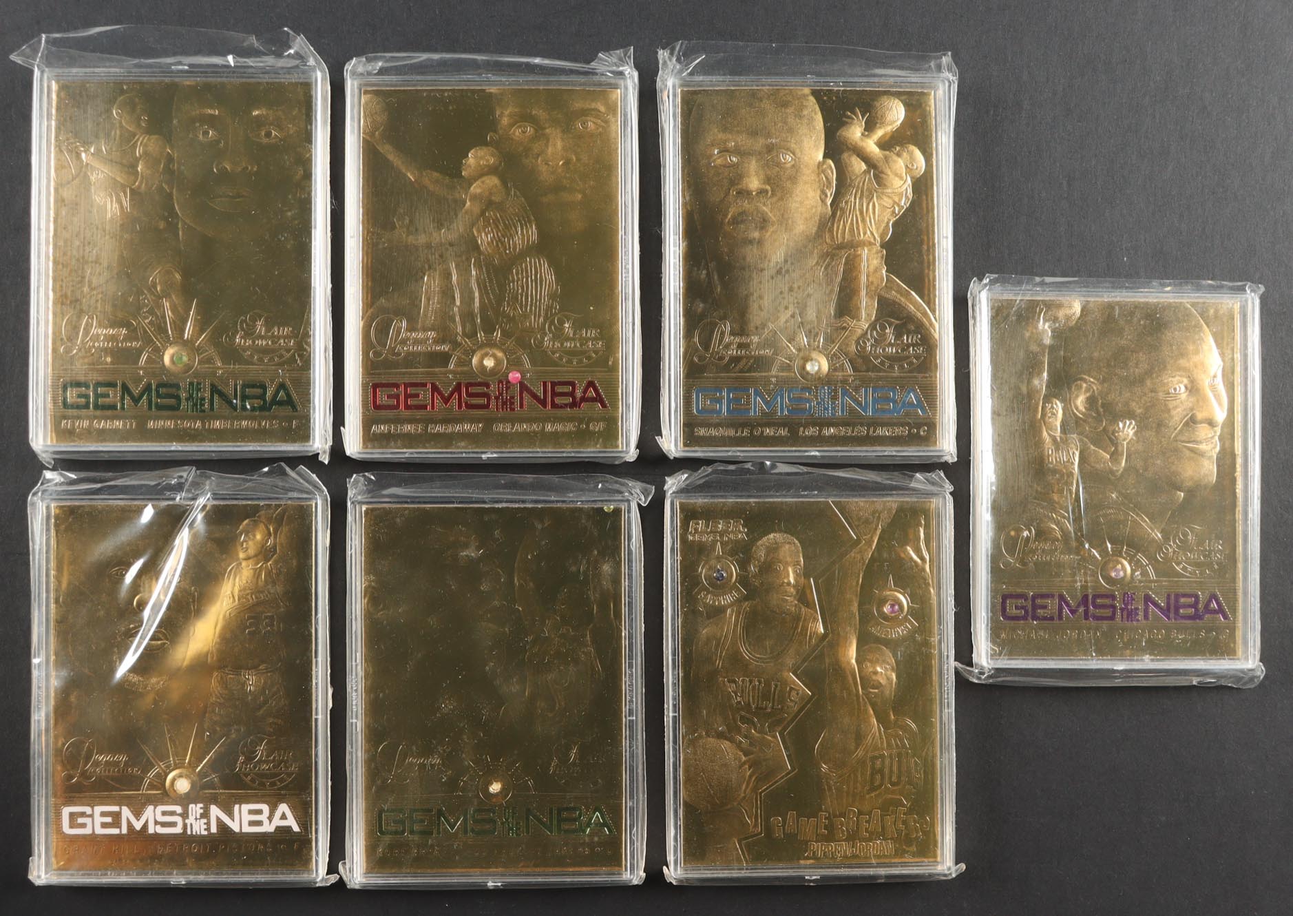 1998 Fleer Gems Of The Game 23KT Gold LE Set Of (7) Cards at PristineAuction.com 1998 Fleer Gems Of The Game 23KT Gold LE Set Of (7) Cards at PristineAuction.com